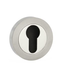 STATUS Euro Escutcheon on Round Rose - Satin Nickel/Nickel Plate S3ESCERSNNP