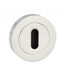 Mediterranean Key Escutcheon on Round Rose - Polished Chrome MESCKCP