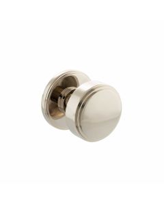 Millhouse Brass Boulton Solid Brass Stepped Mortice Knob on Concealed Fix Rose - Polished Nickel MH350SMKPN