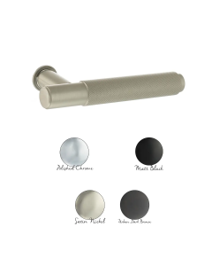 Millhouse Brass Crompton Lever Door Handle on Concealed Round Rose - Polished Chrome MHCR100PC