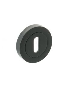 Millhouse Brass Key Escutcheon on Round Rose - Matt Black MHRKMB