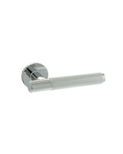 Millhouse Brass Crompton Designer Lever on 5mm Slimline Round Rose - Polished Chrome MHSR100PC