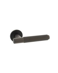Millhouse Brass Crompton Designer Lever on 5mm Slimline Round Rose - Urban Dark Bronze MHSR100UDB