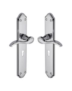 Heritage Brass MM824-PC Door Handle Lever Lock Verona Design Polished Chrome finish