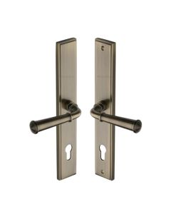 Heritage Brass MP1932.LH-AT Multi-Point Door Handle Lever Lock Colonial LH Design Antique Brass finish