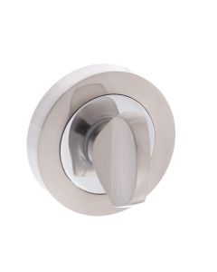 Mediterranean WC Turn and Release on Round Rose - Satin Nickel/Polished Chrome