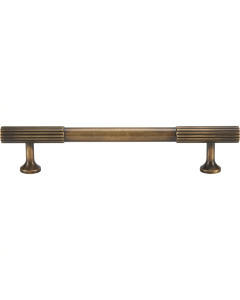 Acre & Clutton Oakridge Linear Solid Brass Cabinet Handle, 128mm Center-to-Center, 168mm Overall, Antique Brass
