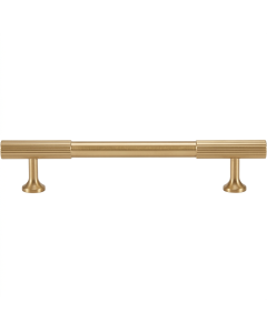 Acre & Clutton Oakridge Linear Solid Brass Cabinet Handle, 128mm Center-to-Center, 168mm Overall, Satin Brass
