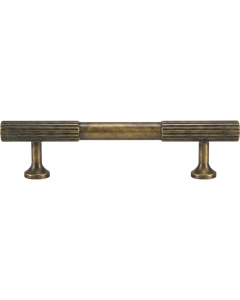 Acre & Clutton Oakridge Linear Solid Brass Cabinet Handle, 96mm Center-to-Center, 136mm Overall, Antique Brass