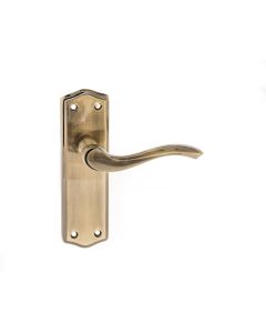 Old English Warwick Latch Lever on Backplate - Antique Brass OE178LAB