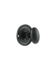 Old English Solid Brass Oval WC Turn and Release - Matt Black OEOWCMB