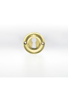 Old English Solid Brass Open Key Hole Escutcheon - Polished Brass OERKEPB