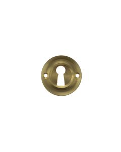 Old English Solid Brass Open Key Hole Escutcheon - Satin Brass OERKESB