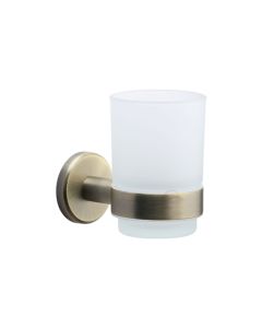 M.Marcus OXF-TUMBLER-MA Single tumbler holder with glass Antique Bronze
