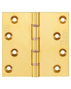 Simonswerk P1260CE Double Phosphor Bronze Washered Brass Butt Projection Hinge CE marked FD30 fire rated 100mm x 100mm c/w Screws Self Colour