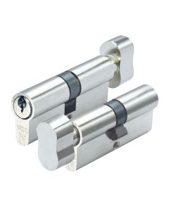Zoo Hardware P5 60mm Cylinder and Turn Keyed to Differ Satin Brass P5EP60CTNPE