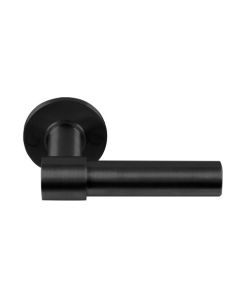 FORMANI ONE PBL20/50 solid double sprung door handle on rose PVD satin black