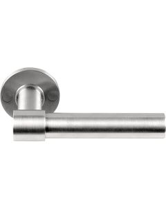 FORMANI ONE PBL20XL/50 solid double sprung door handle on rose satin stainless steel