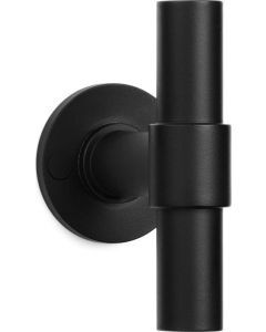 FORMANI ONE PBT20/50 solid double sprung door handle on rose satin black