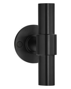 FORMANI ONE PBT20/50 solid double sprung door handle on rose PVD satin black