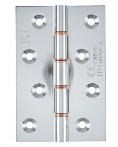 Simonswerk 1250CE Double Phosphor Bronze Washered Brass Butt Hinge CE marked FD30 fire rated 100mmx 75mm c/w Screws Polished Chrome