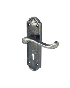 Frelan Turnberry Suite Door Handle on Lockplate Pewter 170mm PEW300