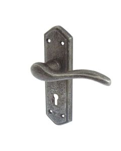 Frelan Wentworth Suite Door Handle on Lockplate Pewter 170mm PEW500