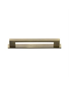 Heritage Brass PL0337 160-AT Cabinet Pull Metro Design with Plate 160mm CTC Antique Brass Finish