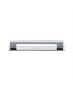Heritage Brass PL0337 160-PC Cabinet Pull Metro Design with Plate 160mm CTC Polished Chrome Finish