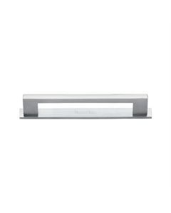 Heritage Brass PL0337 160-SC Cabinet Pull Metro Design with Plate 160mm CTC Satin Chrome Finish