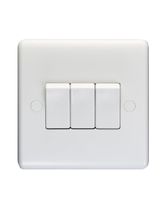 Eurolite Enhance White Plastic 3 Gang Switch - White