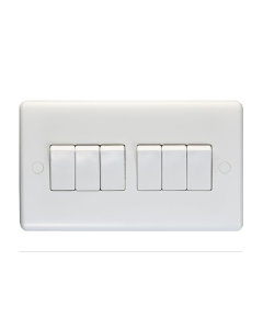 Eurolite Enhance White Plastic 6 Gang Switch - White