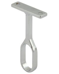 Rail Centre Support, Chrome, for use with Oval Wardrobe Rails 15 mm Wide. Zinc alloy