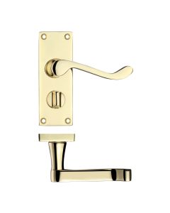 Zoo Hardware PR024EB Project Victorian Scroll Lever on Privacy Backplate -114mm x 40mm Electro Brass