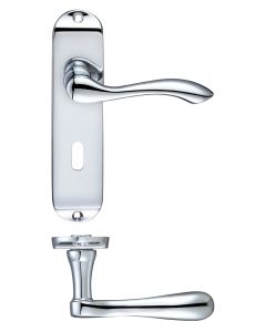 Zoo Hardware PR031CP Project Arundel Lever on Lock Backplate - 180mm x 40mm Polished Chrome