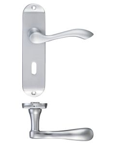 Zoo Hardware PR031SC Project Arundel Lever on Lock Backplate - 180mm x 40mm Satin Chrome