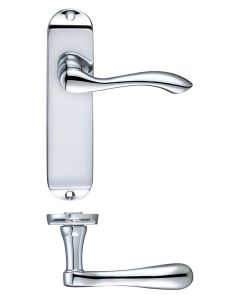 Zoo Hardware PR032CP Project Arundel Lever on Latch Backplate - 180mm x 40mm Polished Chrome