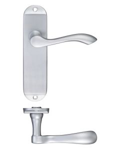 Zoo Hardware PR032SC Project Arundel Lever on Latch Backplate - 180mm x 40mm Satin Chrome