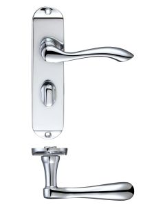Zoo Hardware PR033CP Project Arundel Lever on Bathroom Backplate - 180mm x 40mm Polished Chrome