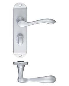 Zoo Hardware PR033SC Project Arundel Lever on Bathroom Backplate - 180mm x 40mm Satin Chrome
