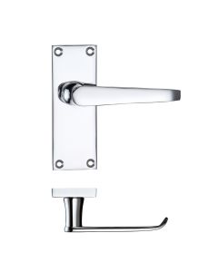Zoo Hardware PR042CP Project Victorian Flat Lever on Latch Backplate 114 x 40mm Polished Chrome