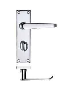 Zoo Hardware PR043CP Project Victorian Flat Lever on Bathroom Backplate 150 x 40mm Polished Chrome