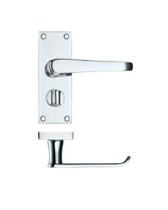 Zoo Hardware PR044CP Project Victorian Flat Lever on Privacy Backplate 114 x 40mm Polished Chrome