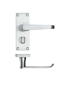Zoo Hardware PR044SC Project Victorian Flat Lever on Privacy Backplate 114 x 40mm Satin Chrome