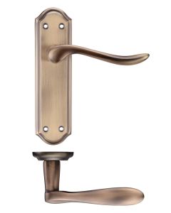 Zoo Hardware PR072FB Project Lincoln Lever on Latch Backplate 180x48mm Florentine Bronze