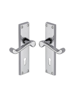 Project Hardware PR600-PC Door Handle Lever Lock Malvern Design Polished Chrome finish
