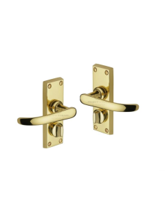 Project Hardware PR925-PB Door Handle for Privacy Set Avon Short Design Polished Brass finish