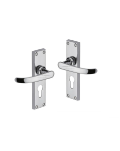 Project Hardware PR927-PC Door Handle for Euro Profile Plate Avon Design Polished Chrome finish