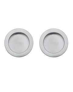 M.Marcus S.A.B Serrature RD2322-SC Sliding Round Flush Pull Pair Satin Chrome