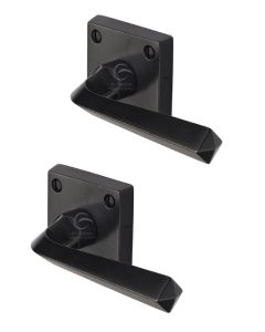 Rustic Dark Bronze Door Handle Lever Latch on Square Rose Donnington Design -M.Marcus-RDB1953